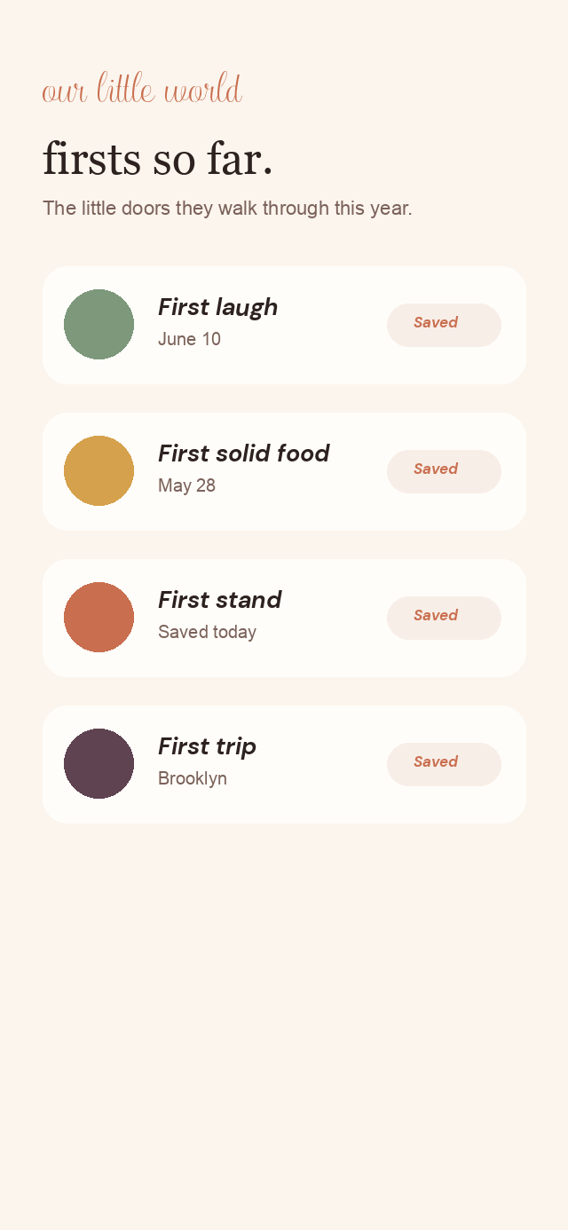 Our Little World app firsts screen